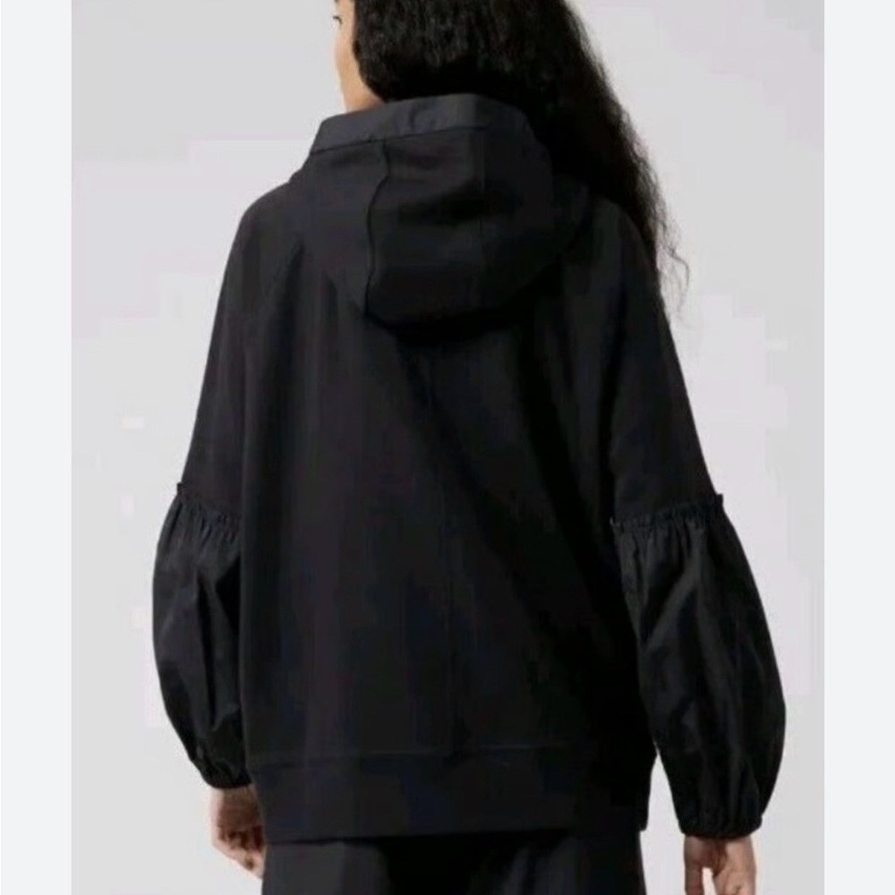 ATHLETA soft fleece hoodie,oversized small. Nylon lower sleeves with elastic.